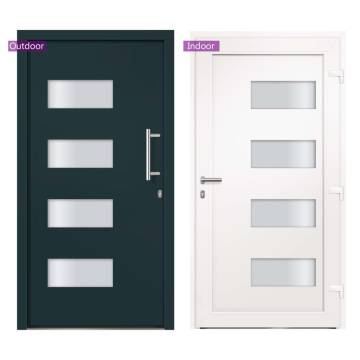 Anthracite Front Door Aluminium & PVC - 100x200 cm | HipoMarket