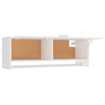 Compact White Wardrobe - 100x32.5x35 cm | HipoMarket