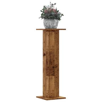 Plant Stands Set - Old Wood Design | 2 pcs 30x30x95 cm