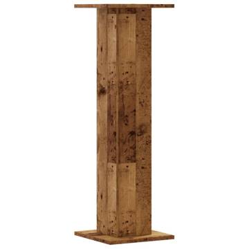 Plant Stands Set - Old Wood Design | 2 pcs 30x30x95 cm