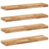 Floating Shelves 4 pcs - Solid Acacia Wood 80x20x4 cm | HipoMarket