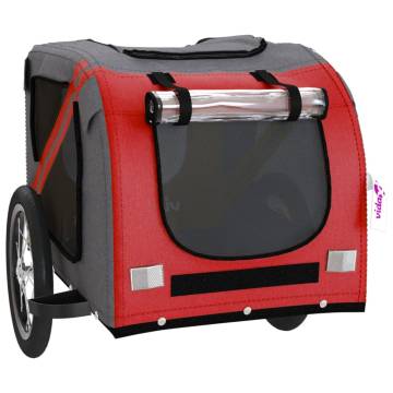 Pet Bike Trailer - Red & Grey Oxford Fabric | Hipo Market