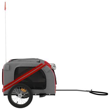 Pet Bike Trailer - Red & Grey Oxford Fabric | Hipo Market