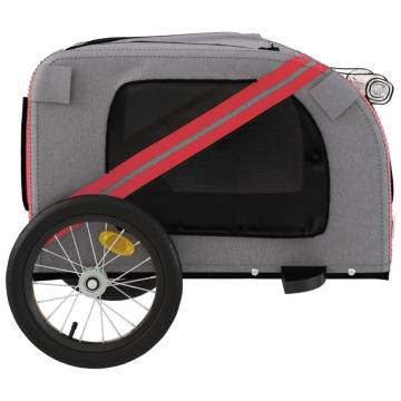 Pet Bike Trailer - Red & Grey Oxford Fabric | Hipo Market