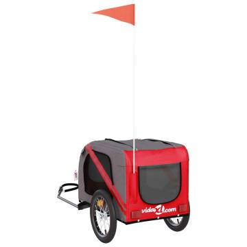 Pet Bike Trailer - Red & Grey Oxford Fabric | Hipo Market