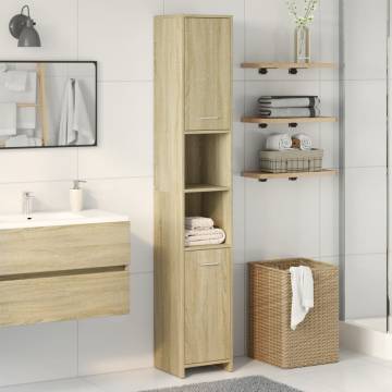 Bathroom Cabinet Sonoma Oak 30x30x183.5 cm | Hipomarket