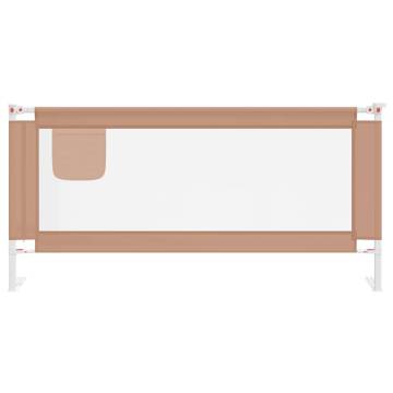 Toddler Safety Bed Rail Taupe | Durable & Washable 190x25 cm