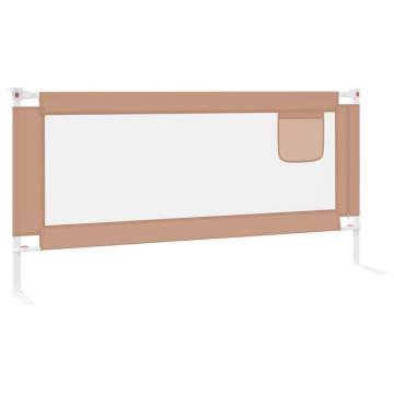 Toddler Safety Bed Rail Taupe | Durable & Washable 190x25 cm