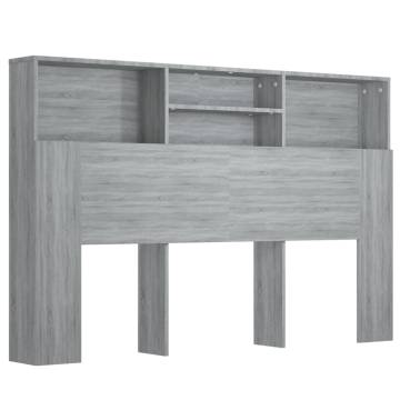 Grey Sonoma Headboard Cabinet - Perfect Bedroom Storage