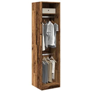 Stylish Old Wood Wardrobe - 50x50x200 cm Engineered Wood