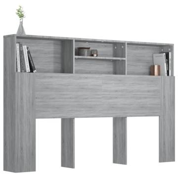 Grey Sonoma Headboard Cabinet - Perfect Bedroom Storage