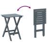 Rocking Chairs Set with Foldable Table - Grey Solid Wood