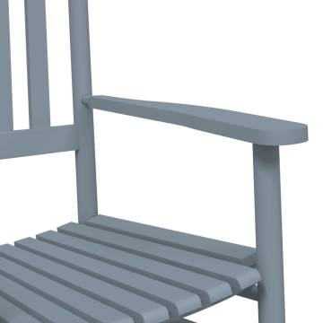 Rocking Chairs Set with Foldable Table - Grey Solid Wood