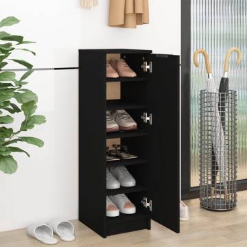 Shoe Cabinet Black 30x35x100 cm | Engineered Wood Storage