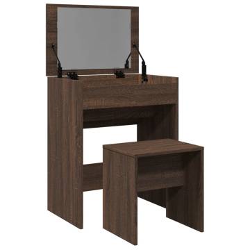 Dressing Table and Stool in Brown Oak - Stylish and Durable