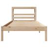 Single Bed Frame with Headboard - Solid Pine 90x190 cm