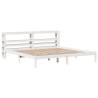 White Super King Bed Frame with Headboard - Solid Pine 180x200 cm