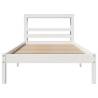 White Bed Frame with Headboard - Solid Pine 90x200 cm