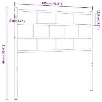 Stylish White Metal Headboard 100 cm - Hipo Market