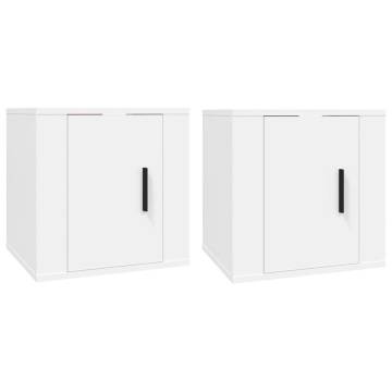 Wall Mounted TV Cabinets - 2 pcs White | Stylish Storage