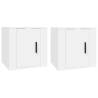 Wall Mounted TV Cabinets - 2 pcs White | Stylish Storage