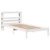 White Bed Frame with Headboard - Solid Wood Pine 90x200 cm