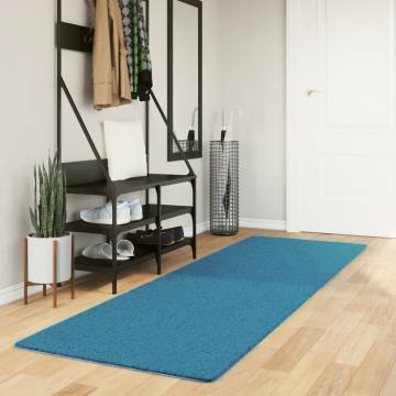 Rug OVIEDO Short Pile Turquoise 80x250 cm - Soft & Stylish