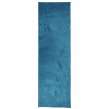 Rug OVIEDO Short Pile Turquoise 80x250 cm - Soft & Stylish