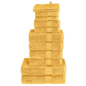 12 Piece Premium Towel Set SOLUND Gold - 600 GSM Quality