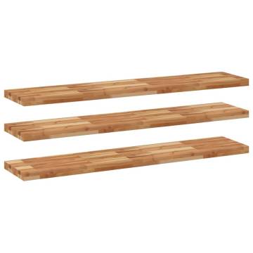 Floating Shelves (3 pcs) - Solid Acacia Wood for Stylish Storage