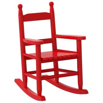 Children's Rocking Chairs - 2 pcs Red Solid Wood | HipoMarket