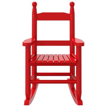 Children's Rocking Chairs - 2 pcs Red Solid Wood | HipoMarket