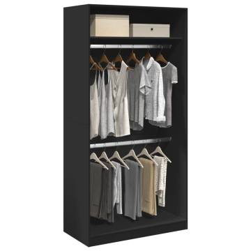 Wardrobe Black 100x50x200 cm – Durable Engineered Wood