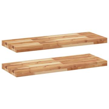 Floating Shelves - 2 pcs Solid Acacia Wood | Hipomarket UK