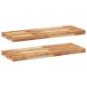 Floating Shelves - 2 pcs Solid Acacia Wood | Hipomarket UK