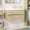  2 Piece Bathroom Furniture Set Ceramic and Engineered Wood Colour sonoma oak Size 90 x 38.5 x 45 cm Model without faucet Number of 1 