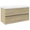 2 Piece Bathroom Furniture Set - Ceramic & Engineered Wood