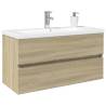 2 Piece Bathroom Furniture Set - Ceramic & Engineered Wood