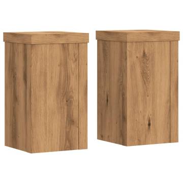 Artisian Oak Plant Stands - 2 pcs | Durable Engineered Wood