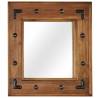 Mirror Solid Acacia Wood 50x50 cm - Vintage Charm for Home