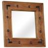 Mirror Solid Acacia Wood 50x50 cm - Vintage Charm for Home