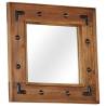 Mirror Solid Acacia Wood 50x50 cm - Vintage Charm for Home