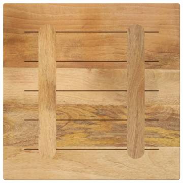 Square Solid Wood Table Top - 60x60x2.5 cm - Rustic Charm