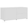 Stylish White TV Cabinet - 80x34x36 cm Engineered Wood