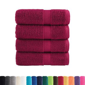 Premium Guest Towels SOLUND 4pcs Bordeaux 30x50cm 600gsm