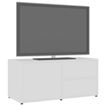 Stylish White TV Cabinet - 80x34x36 cm Engineered Wood