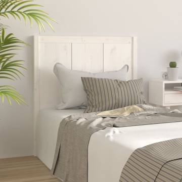 White Bed Headboard - Solid Pine Wood 80.5x4x100 cm | Hipomarket