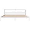 White Bed Frame with Headboard 180x200 cm Super King - Hipomarket