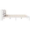 White Bed Frame with Headboard 180x200 cm Super King - Hipomarket