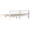 White Bed Frame with Headboard 180x200 cm Super King - Hipomarket